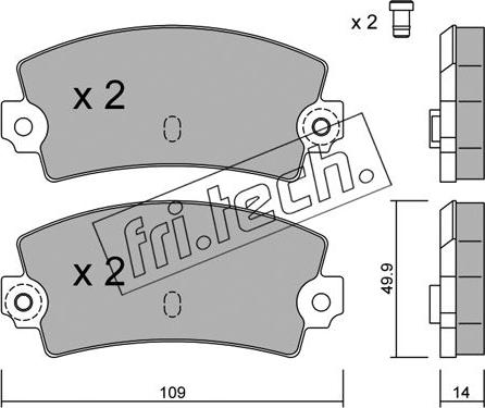 Fri.Tech. 150.1 - Brake Pad Set, disc brake autospares.lv