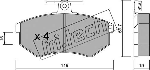 Fri.Tech. 151.0 - Brake Pad Set, disc brake autospares.lv