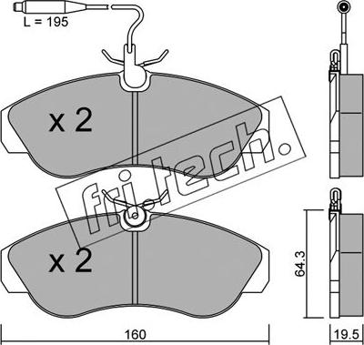 Fri.Tech. 158.0 - Brake Pad Set, disc brake autospares.lv