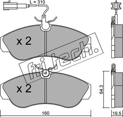 Fri.Tech. 158.1 - Brake Pad Set, disc brake autospares.lv