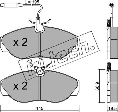 Fri.Tech. 157.0 - Brake Pad Set, disc brake autospares.lv