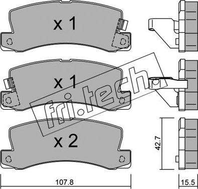 Fri.Tech. 164.0 - Brake Pad Set, disc brake autospares.lv