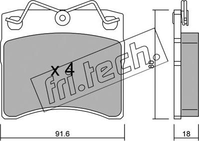 Fri.Tech. 166.0 - Brake Pad Set, disc brake autospares.lv