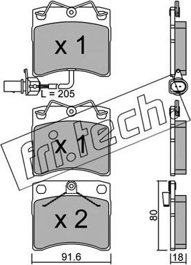 Fri.Tech. 166.2 - Brake Pad Set, disc brake autospares.lv