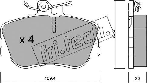 Fri.Tech. 161.0 - Brake Pad Set, disc brake autospares.lv