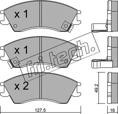 Fri.Tech. 163.0 - Brake Pad Set, disc brake autospares.lv