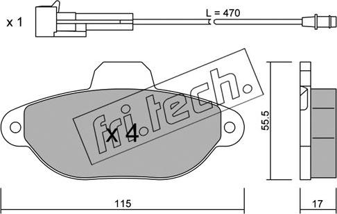 Fri.Tech. 162.0 - Brake Pad Set, disc brake autospares.lv