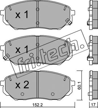 Fri.Tech. 1096.0 - Brake Pad Set, disc brake autospares.lv