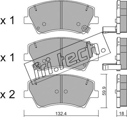 Fri.Tech. 1092.0 - Brake Pad Set, disc brake autospares.lv