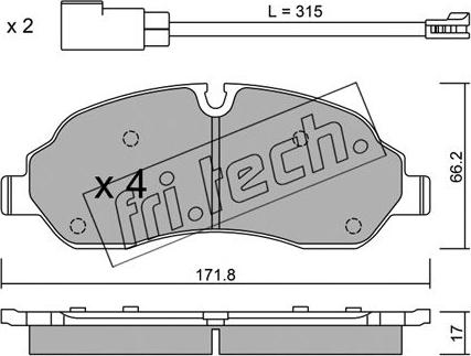 Fri.Tech. 1056.0 - Brake Pad Set, disc brake autospares.lv