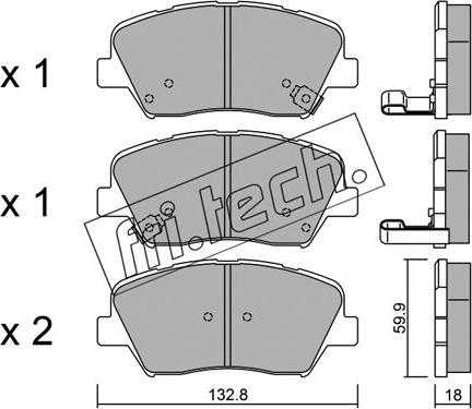 Fri.Tech. 1050.0 - Brake Pad Set, disc brake autospares.lv