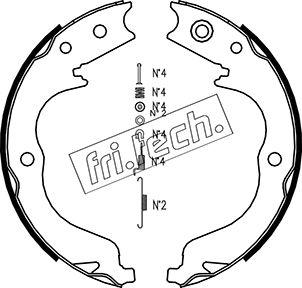 Fri.Tech. 1064.180K - Brake Shoe Set, parking brake autospares.lv