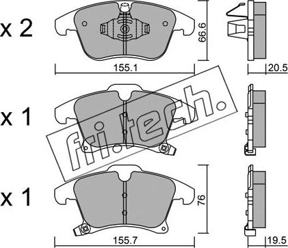 Fri.Tech. 1063.0 - Brake Pad Set, disc brake autospares.lv