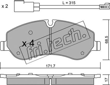 Fri.Tech. 1006.0 - Brake Pad Set, disc brake autospares.lv