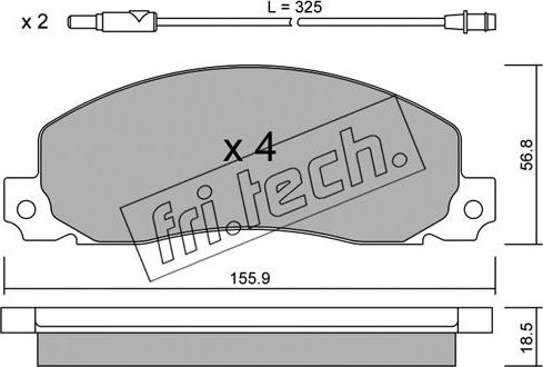 Fri.Tech. 100.0 - Brake Pad Set, disc brake autospares.lv