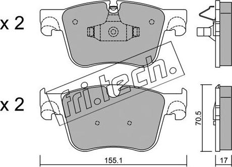 Fri.Tech. 1001.0 - Brake Pad Set, disc brake autospares.lv