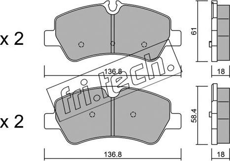 Fri.Tech. 1007.0 - Brake Pad Set, disc brake autospares.lv