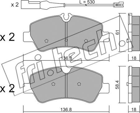 Fri.Tech. 1007.1 - Brake Pad Set, disc brake autospares.lv