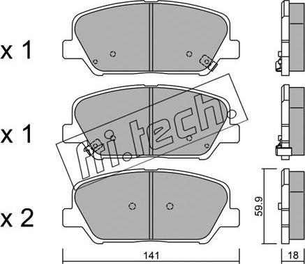 Fri.Tech. 1013.0 - Brake Pad Set, disc brake autospares.lv