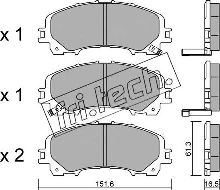 Fri.Tech. 1082.0 - Brake Pad Set, disc brake autospares.lv