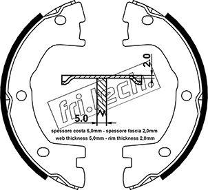 Fri.Tech. 1034.101 - Brake Shoe Set, parking brake autospares.lv