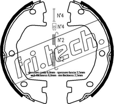 Fri.Tech. 1034.120K - Brake Shoe Set, parking brake autospares.lv