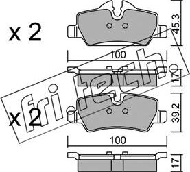 Fri.Tech. 1038.0 - Brake Pad Set, disc brake autospares.lv