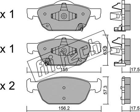 Fri.Tech. 1033.0 - Brake Pad Set, disc brake autospares.lv