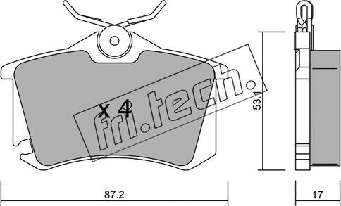 Fri.Tech. 102.5 - Brake Pad Set, disc brake autospares.lv