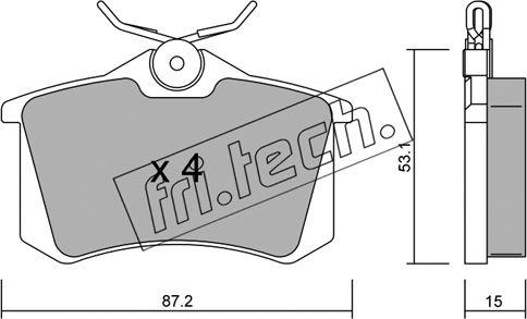 Fri.Tech. 102.0 - Brake Pad Set, disc brake autospares.lv
