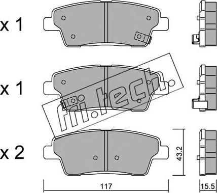 Fri.Tech. 1140.0 - Brake Pad Set, disc brake autospares.lv