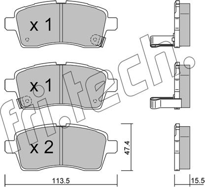 Fri.Tech. 1162.0 - Brake Pad Set, disc brake autospares.lv