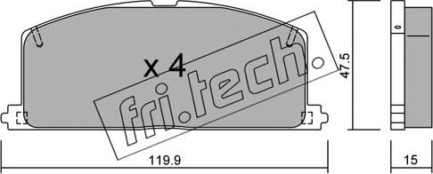 Fri.Tech. 110.0 - Brake Pad Set, disc brake autospares.lv