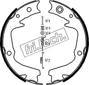 Fri.Tech. 1110.337K - Brake Shoe Set, parking brake autospares.lv