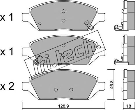 Fri.Tech. 1113.0 - Brake Pad Set, disc brake autospares.lv