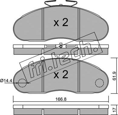 Fri.Tech. 113.2 - Brake Pad Set, disc brake autospares.lv