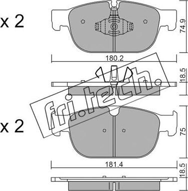 Fri.Tech. 1120.0 - Brake Pad Set, disc brake autospares.lv