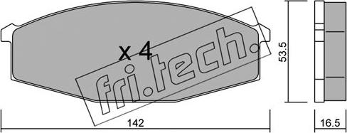 Fri.Tech. 112.0 - Brake Pad Set, disc brake autospares.lv