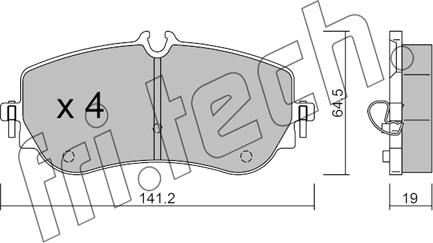 Fri.Tech. 1175.0 - Brake Pad Set, disc brake autospares.lv