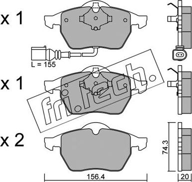 Fri.Tech. 188.4 - Brake Pad Set, disc brake autospares.lv