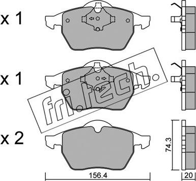 Fri.Tech. 188.1 - Brake Pad Set, disc brake autospares.lv