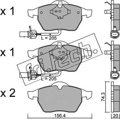 Fri.Tech. 188.3 - Brake Pad Set, disc brake autospares.lv