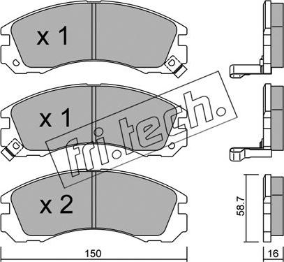 Fri.Tech. 136.0 - Brake Pad Set, disc brake autospares.lv