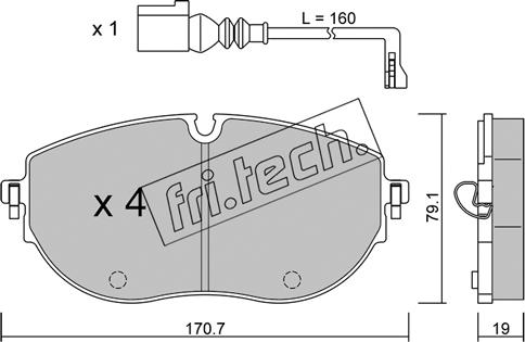 Fri.Tech. 1322.0 - Brake Pad Set, disc brake autospares.lv