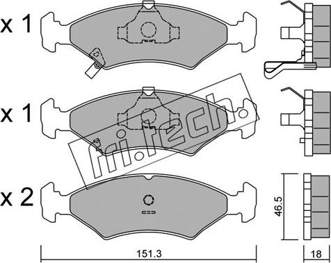 Fri.Tech. 129.0 - Brake Pad Set, disc brake autospares.lv