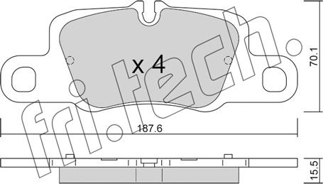 Fri.Tech. 1257.0 - Brake Pad Set, disc brake autospares.lv