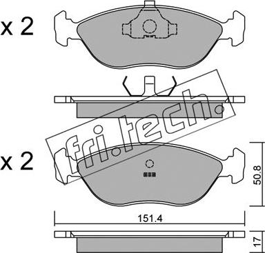 Fri.Tech. 128.0 - Brake Pad Set, disc brake autospares.lv