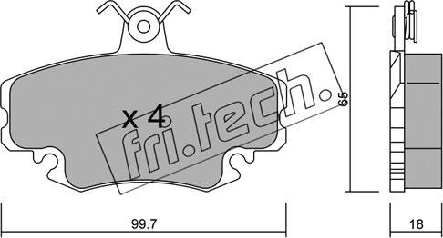 Fri.Tech. 122.0 - Brake Pad Set, disc brake autospares.lv