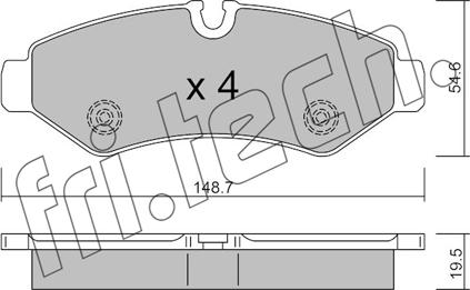 Fri.Tech. 1275.0 - Brake Pad Set, disc brake autospares.lv