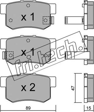 Fri.Tech. 176.0 - Brake Pad Set, disc brake autospares.lv